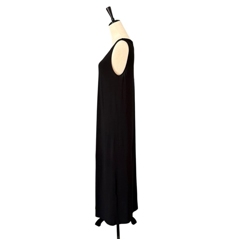 COS Black Sleeveless Keyhole Back Stretch Jersey Relaxed Fit Midi Dress Small - Picture 8 of 14